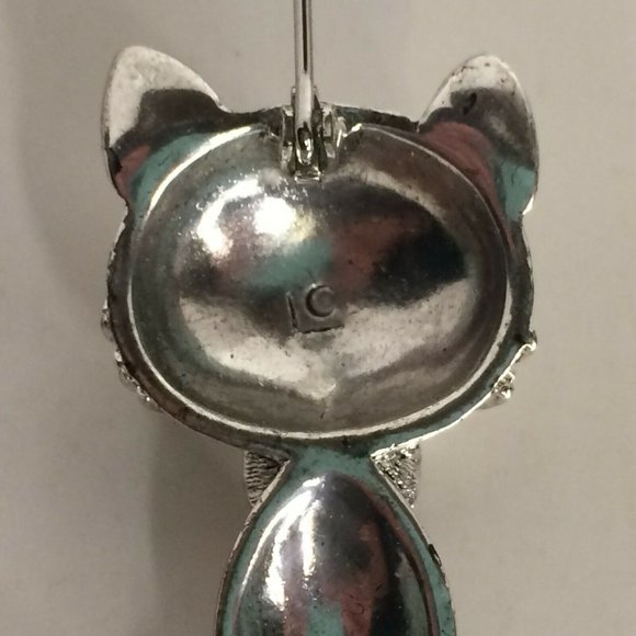 Liz Claiborne Mouse Pin Rhinestone Brooch Blue Eye Costume Jewelry Heart Nose - Picture 5 of 8